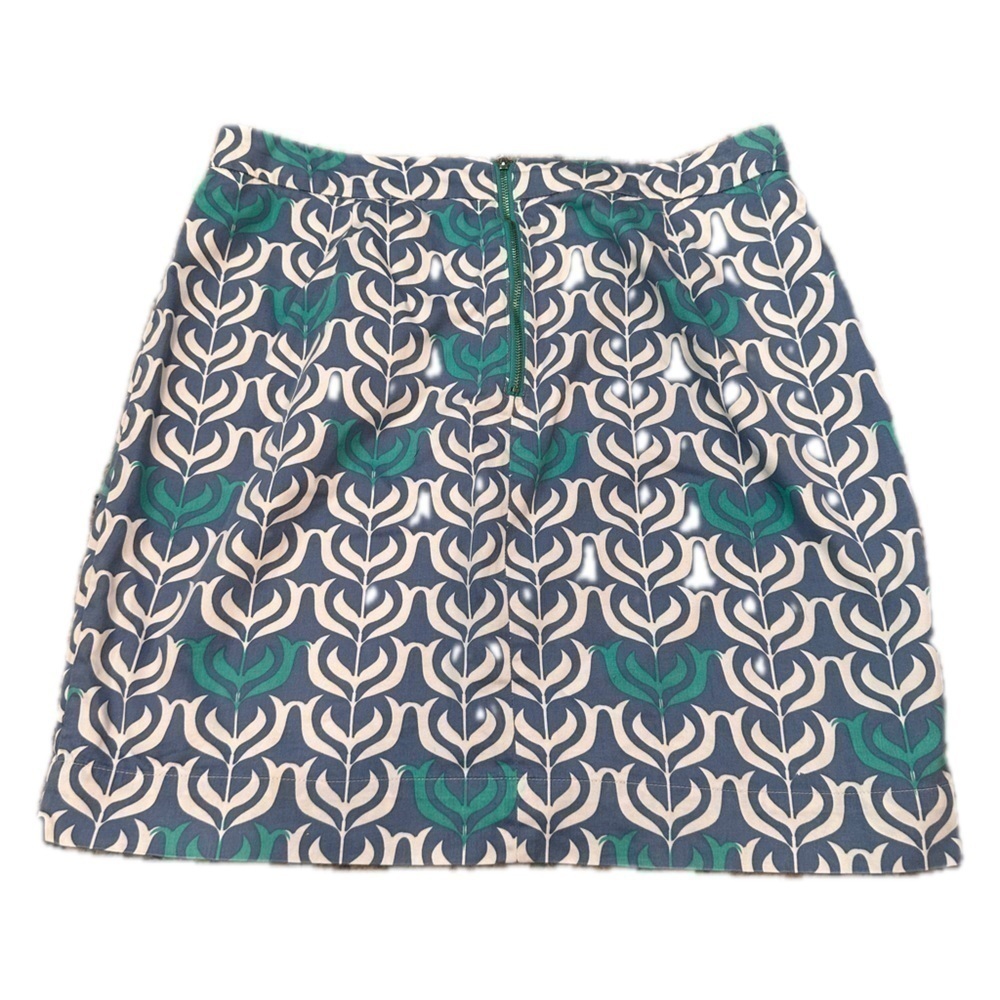 Hatley patterned pencil skirt blue green size 8